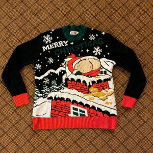 Arvilhill Ugly Christmas Sweater Mens Medium Mooning Santa Claus Humor Bad Santa